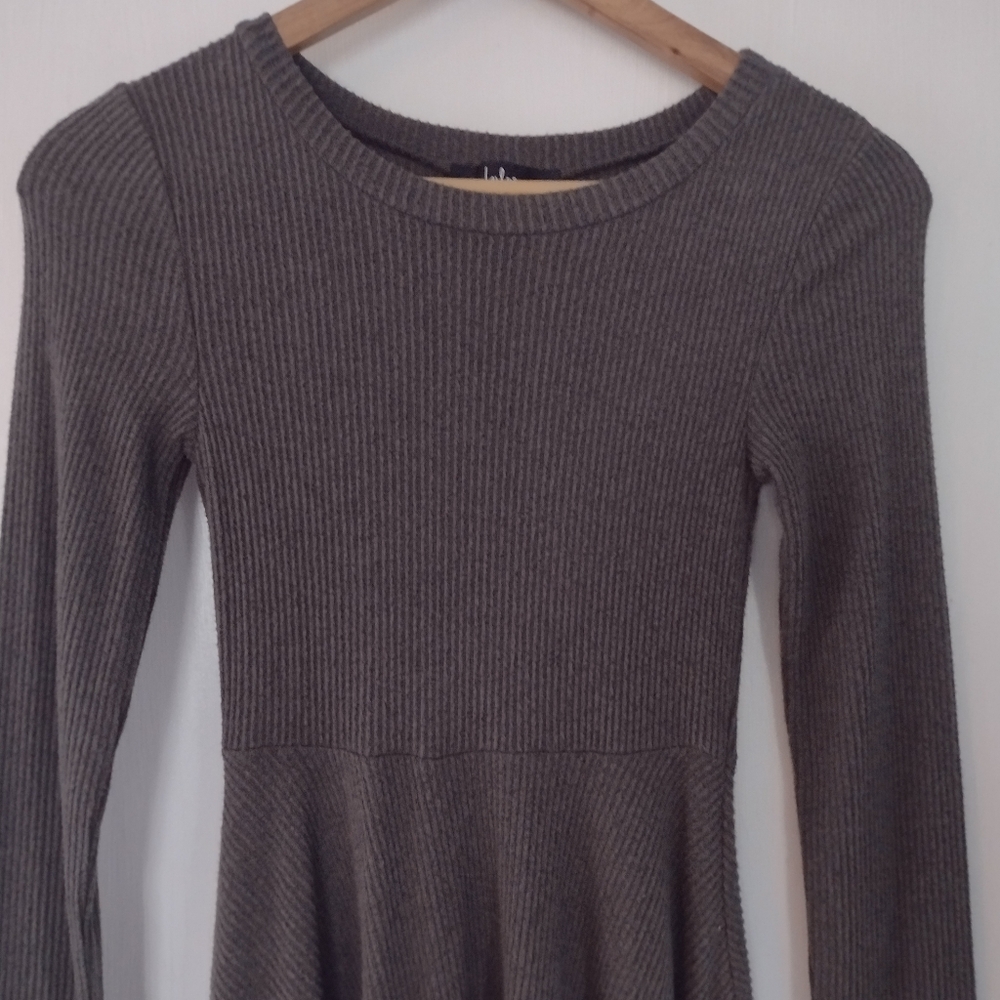 NWOT Lulu's Fit And Fair Ribbed Knit Long Sleeve Skater Dress - Picture 5 of 14